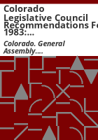 Colorado_Legislative_Council_recommendations_for_1983