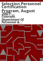 Selection_personnel_certification_program__August_2007